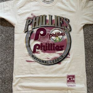 Mitchell & Ness Cream Red Graphic Tee